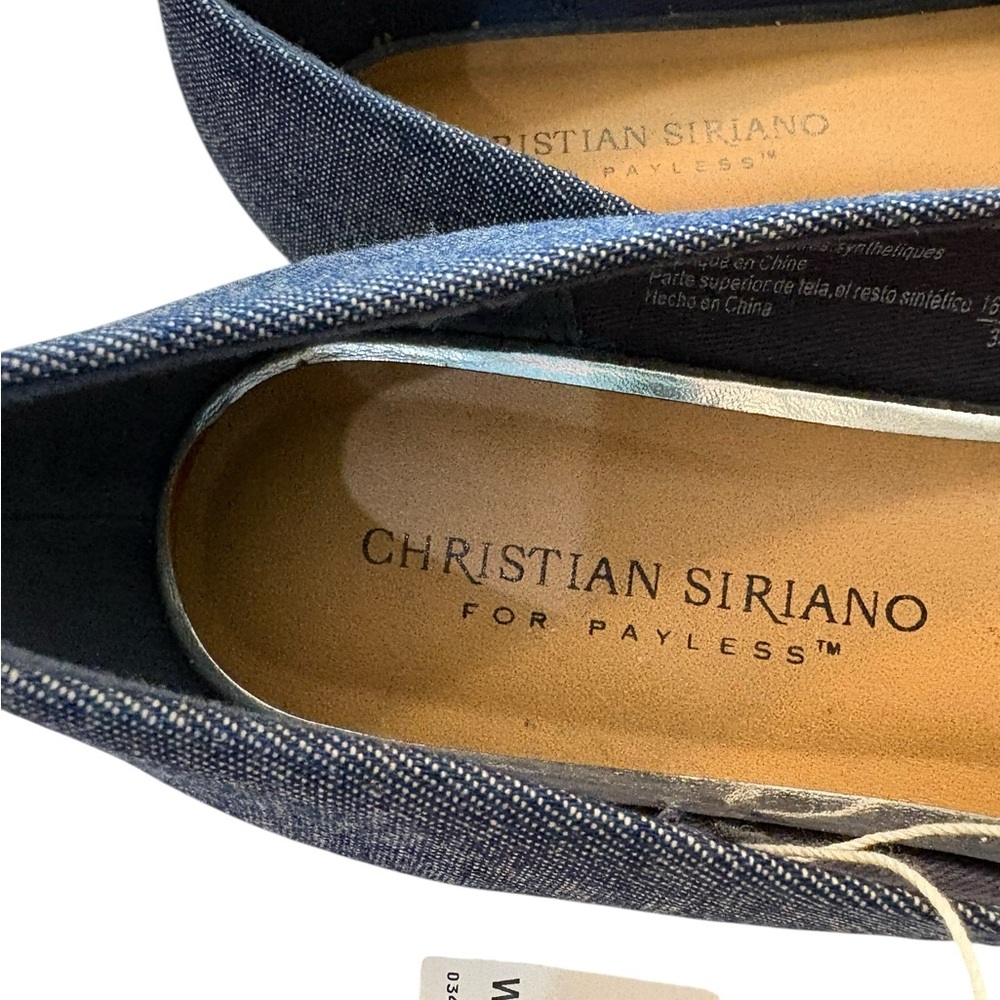 Christian Siriano Dark Blue Denim Flats - Picture 6 of 7